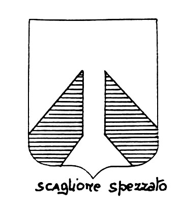 Imagem do termo heráldico: Scaglione spezzato